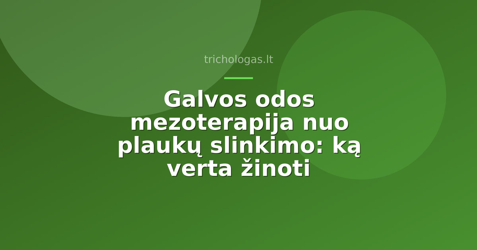 Galvos odos mezoterapija nuo plaukų slinkimo: ką verta žinoti